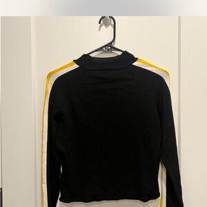Windsor Black and Yellow Long Sleeve Tee with Sporty Stripes